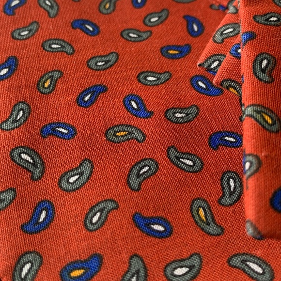 Set of 6 handmade rust toned cotton with petite paisley print coasters 3”x3” - Picture 5 of 5